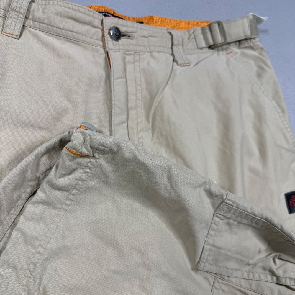 Southpole Vintage Cargo Shorts Tan Khaki Orange Contrast Baggy Y2K Mens Large